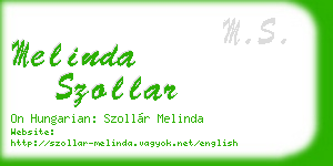 melinda szollar business card