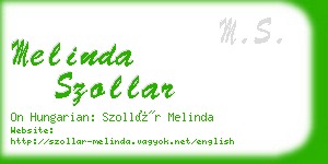 melinda szollar business card